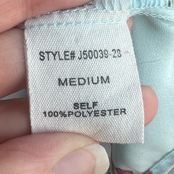 Peach Love Light Blue Pink Floral Sheer Duster Kimono Cardigan Size Medium - Picture 6 of 6